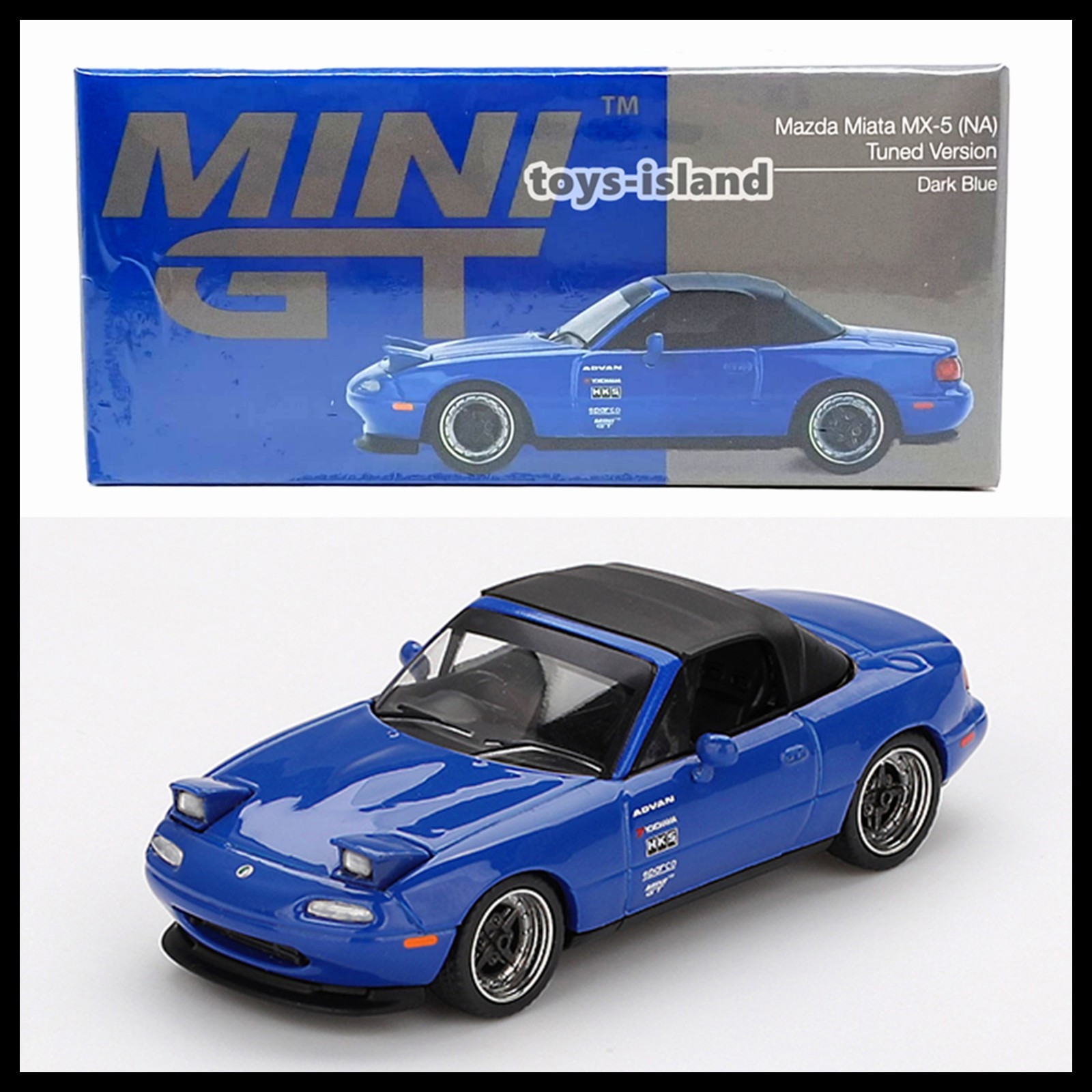 MINI GT 1069 Mazda Miata MX-5 (NA) Tuned Version Dark Blue 1