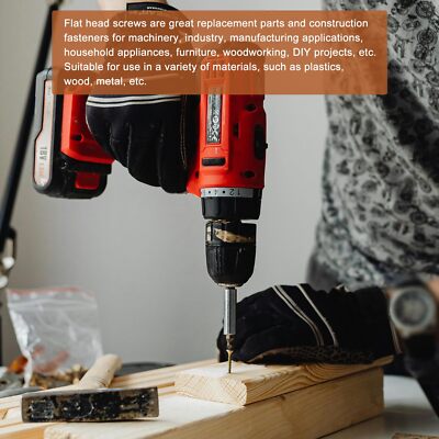 DTGN 100Pcs M5x20mm Flat Head Wood Screws 304 Stainless Steel Phillips Self T...