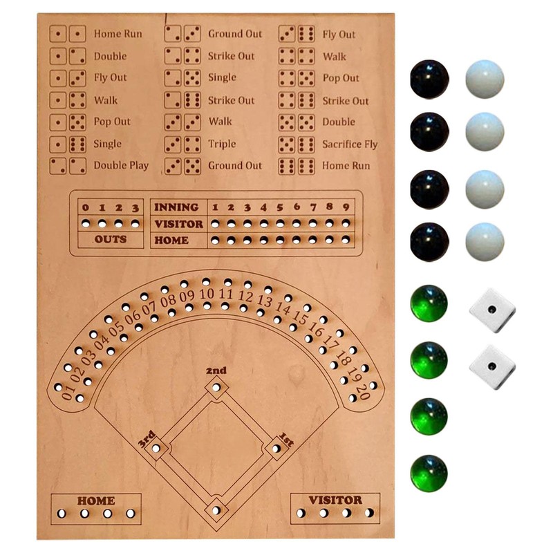 Dice And Marbless Board Game Baseball Gameboard