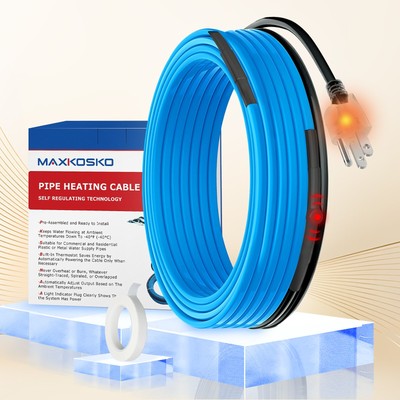 24ft Energy-Saving Heat Tape with Self-Regulating Heating Cable for Water Pipes