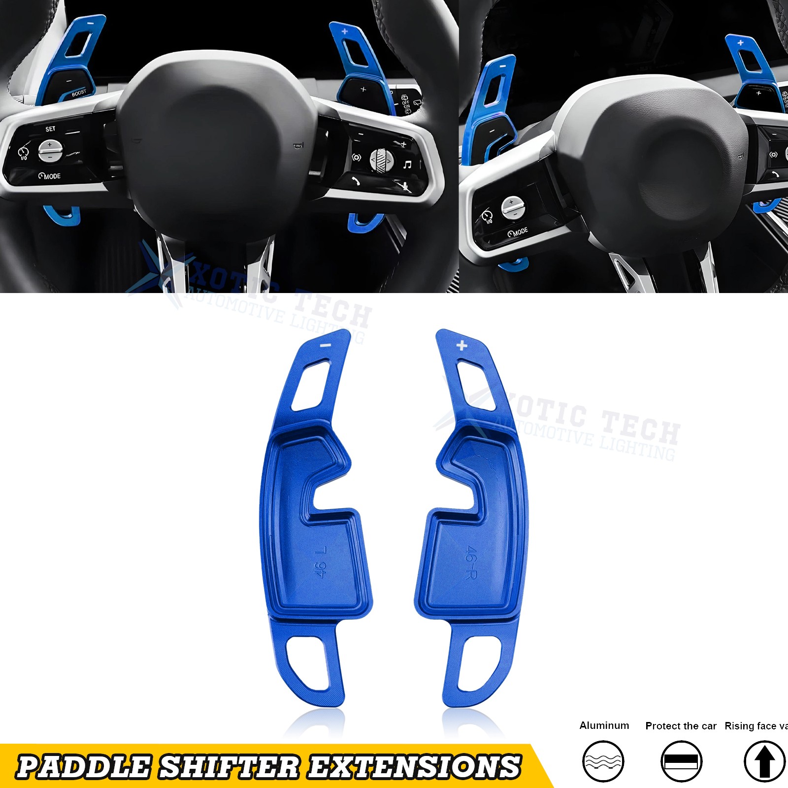 Blue Large Paddle Extended Shifter Trim For BMW 5 7 Series X2 G60 G70 U10 2024+