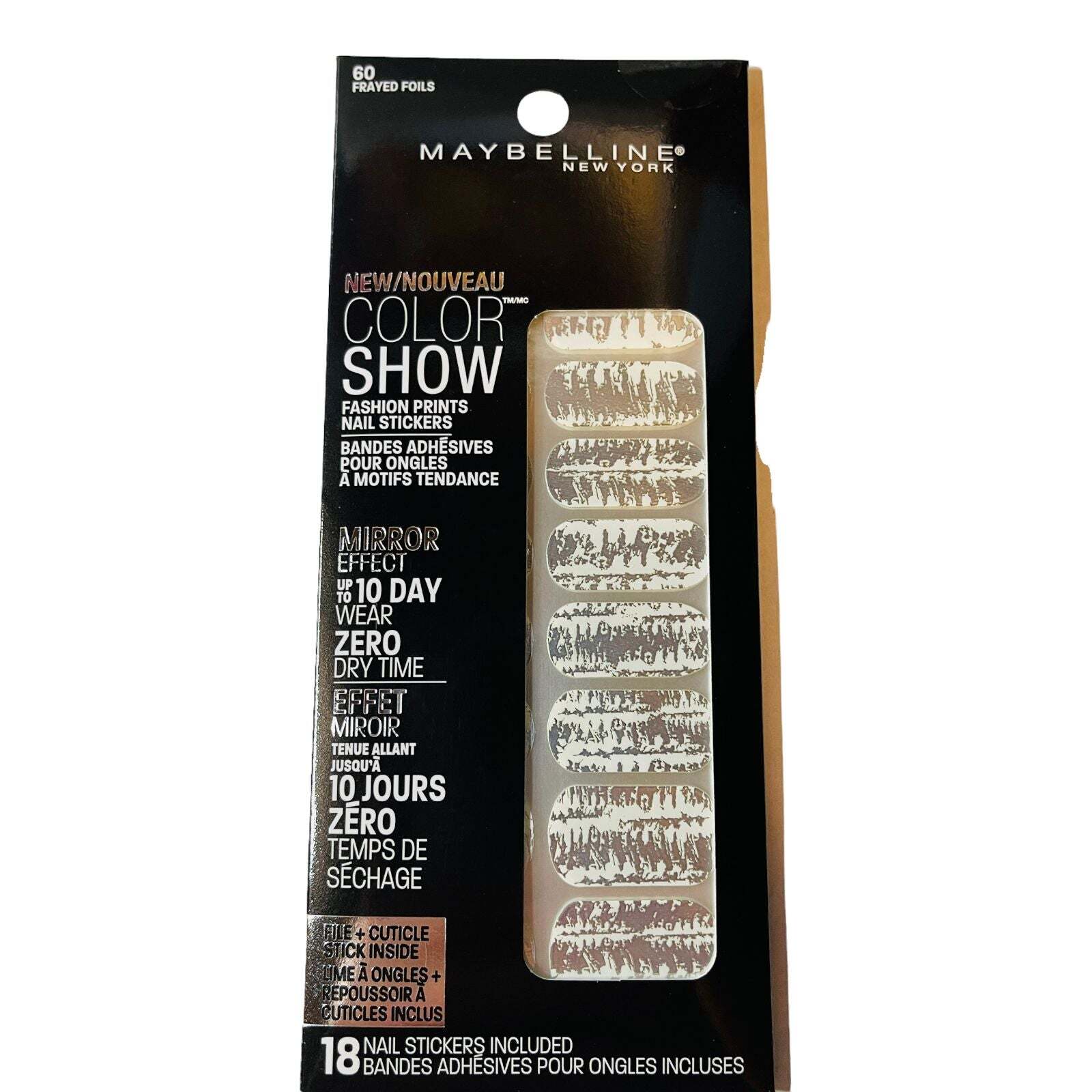 Maybelline Color Show Fashion Prints Mirror Nail Stickers #60 ...