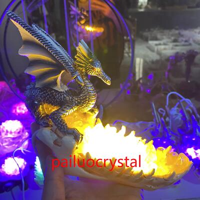 1pc Natural Citrine Cluster Dragon's tooth ship Quartz Crystal Skull Reiki 8''