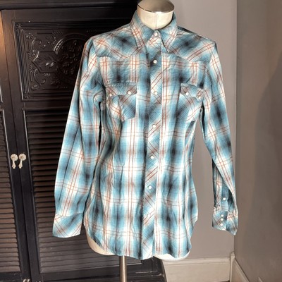 Roper Women's Plaid Print Long Sleeve Snap Western Shirt M
