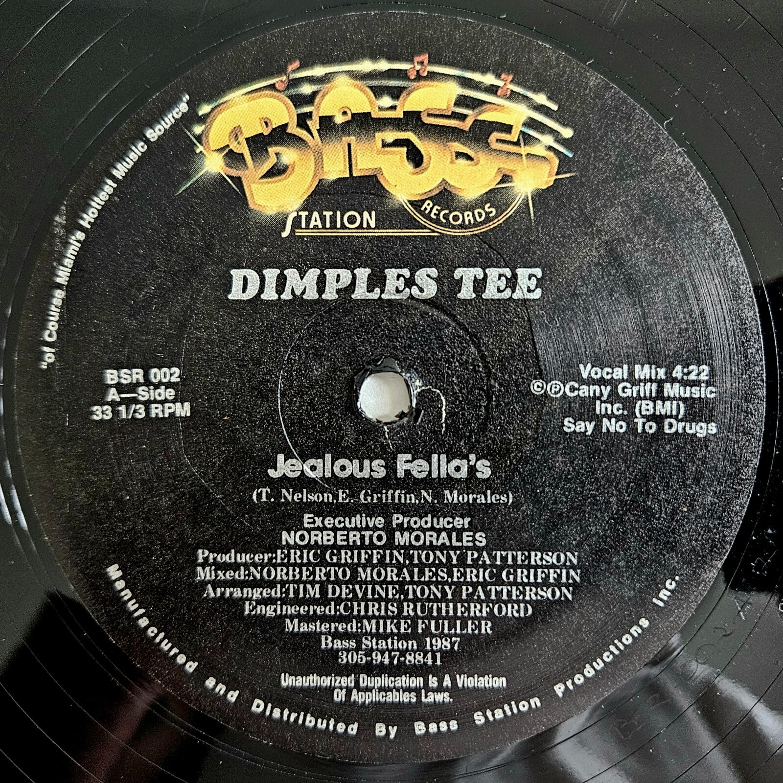 1987 - DIMPLES TEE - JEALOUS FELLA'S - BASS STATION RECORDS