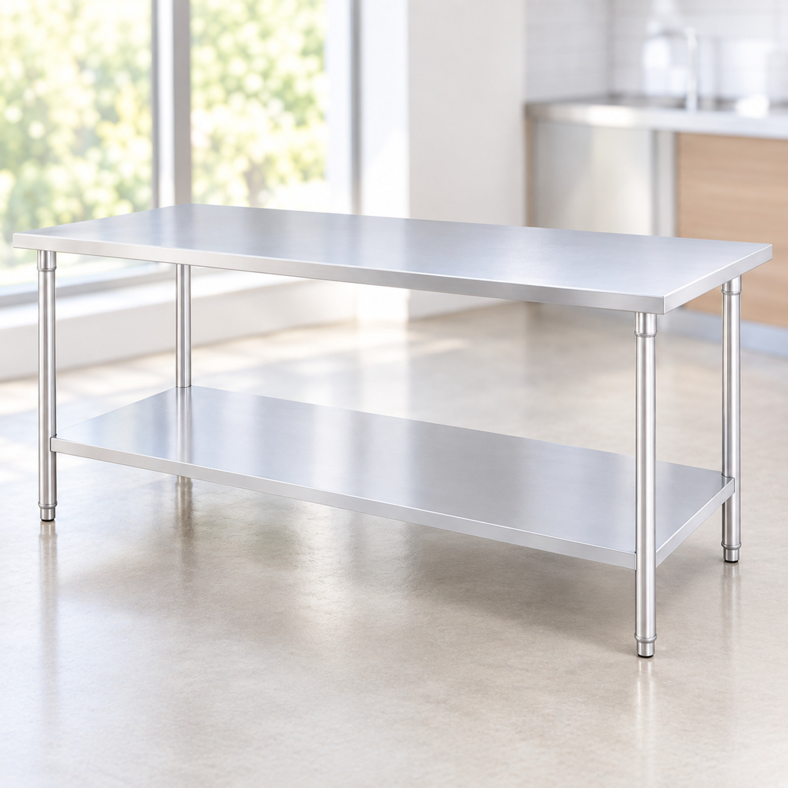 SOGA Commercial Stainless Steel Work Bench 150 x 70 x 85cm