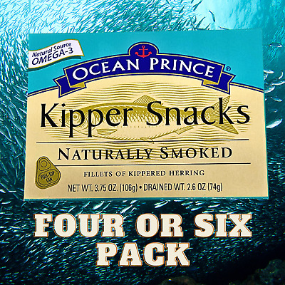 Ocean Prince Smoked Kipper Snacks Herring 3.75 Oz Can Sardines CANS 4-23-2026
