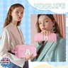 YOOLIFE Travel Cosmetic Bag for Women - Monogram Initial Cute Pink Makeup Bags Cosmetic Toiletry Pouch Make Up Case for Women Her Friend Bridesmaid Teacher, Personalized Birthday Gifts for Women J