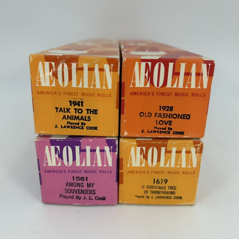 Aeolian Player Piano Word Rolls Lot Of 4: 1928, 1619, 1561, 1941 J L Cook