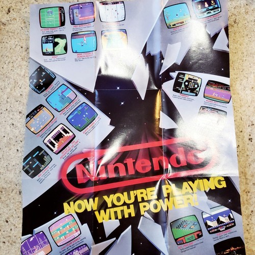 VINTAGE 1988 ORIGINAL NINTENDO NES POSTER - NOW YOU'RE