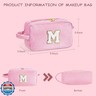 YOOLIFE Cosmetic Bag for Women - Monogram Cute Initial Purple Makeup Bags Cosmetic Toiletry Pouch Make Up Case for Women Her Best Friend Friendship Mom Teacher, Personalized Birthday Gifts for Women C