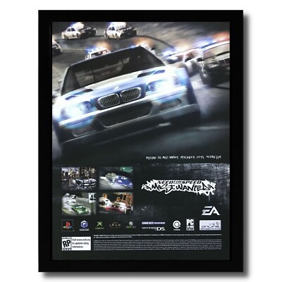 2005 Need for Speed Most Wanted Framed Print Ad/Poster Xbox 360 PS3 Racing Art