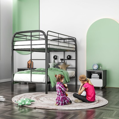 Double bed frame metal round upper and lower layers, easy to assemble bed.
