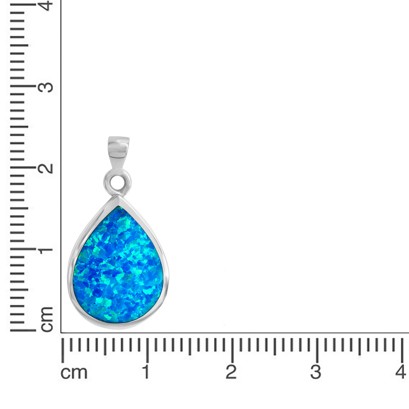 F925/- Sterling Silber synth. Opal blau