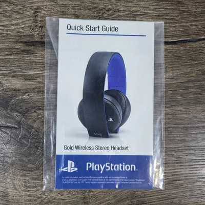 OEM Sony Playstation PS4 Gold Wireless Stereo Headset Quick Start Guide SEALED