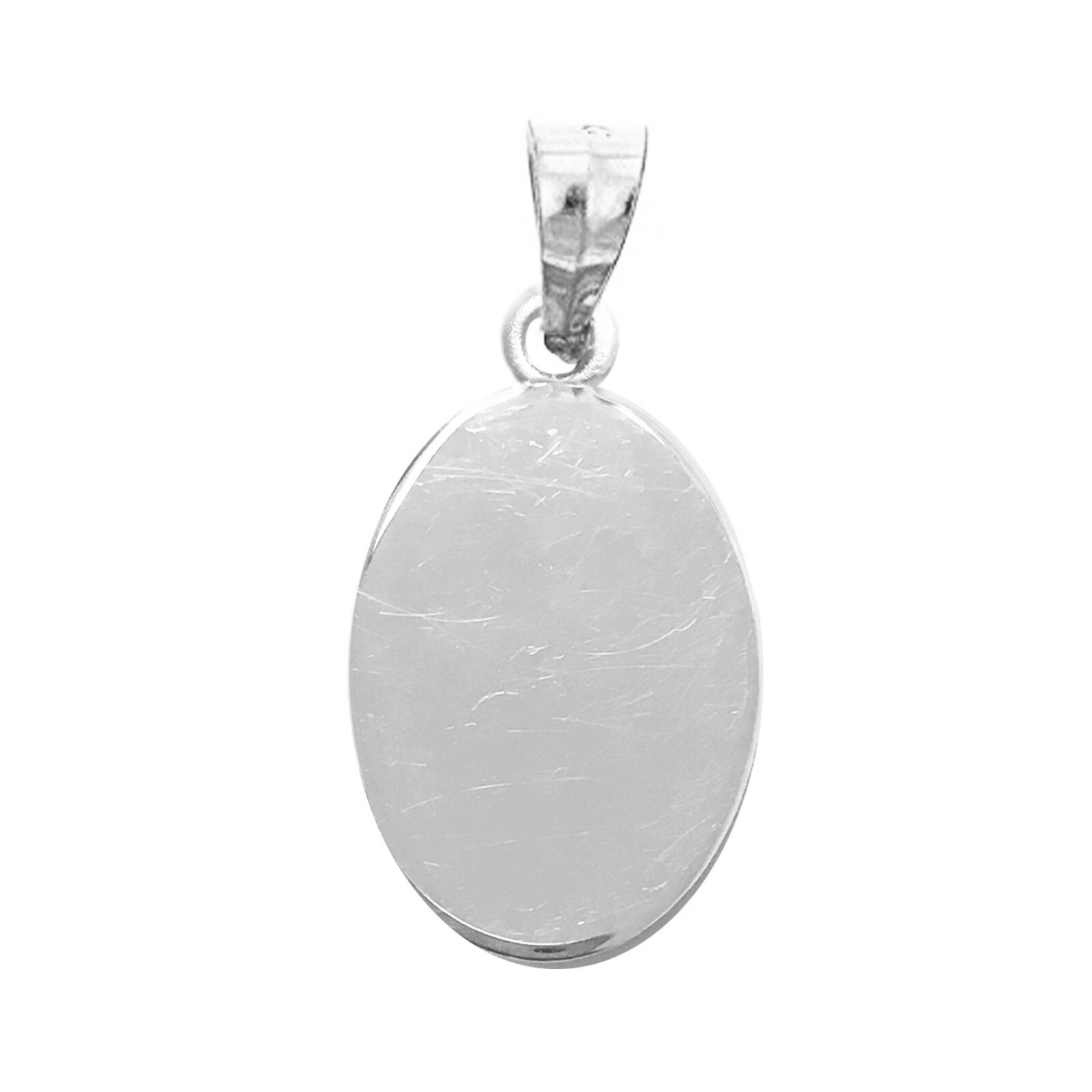 Pre-owned Rita Stephens 14k Real White Gold Oval St Saint Christopher Medal Charm Pendant Necklace 18"