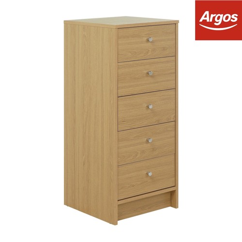 Argos Home Malibu 5 Drawer Tallboy Beech Effect Ebay