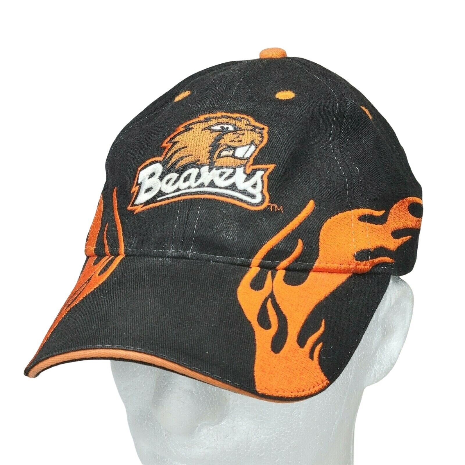 Oregon State Beavers Unisex Hat Cap Benny Mascot Black Orange Flames Adjustable