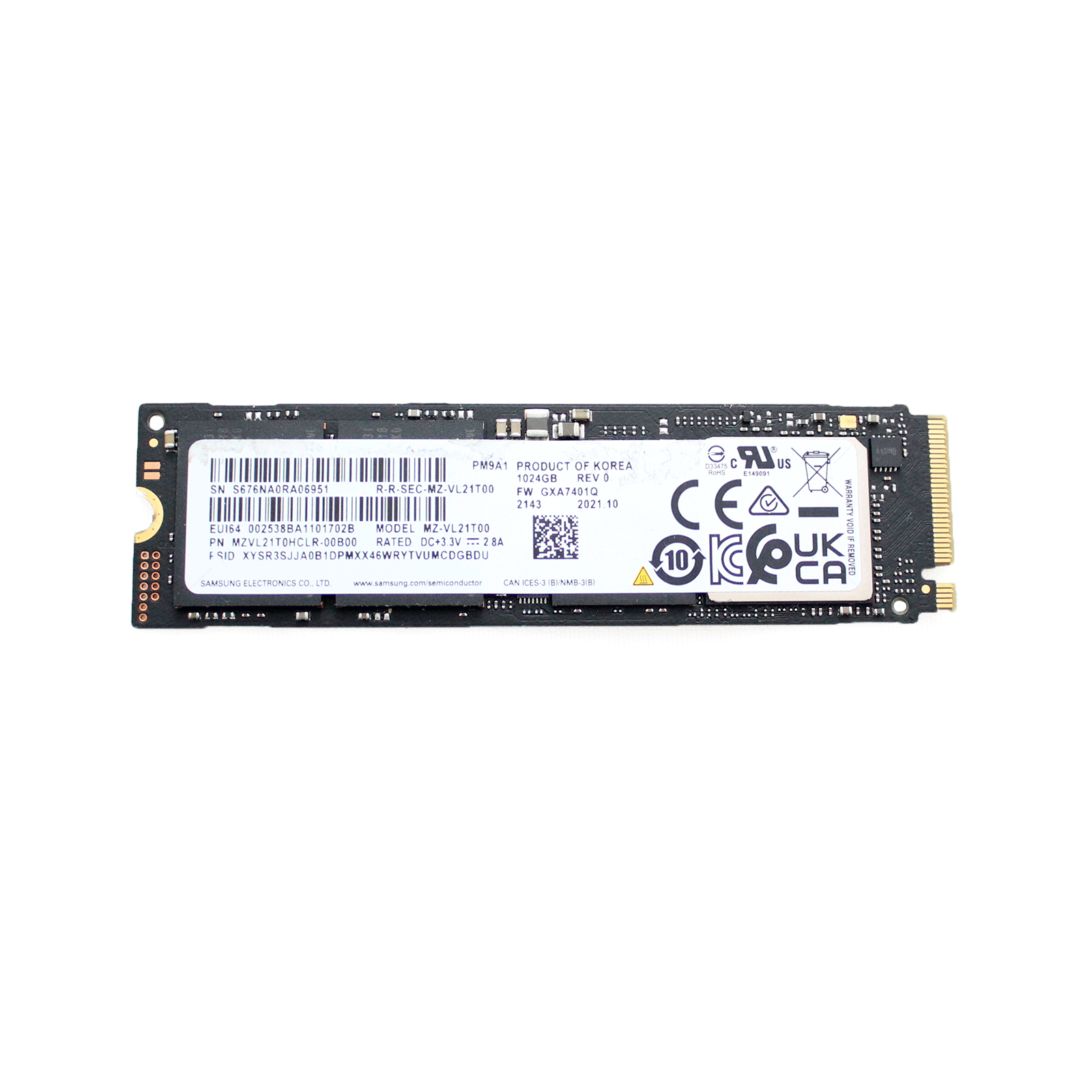 Samsung MZ-VL21T00 1TB M.2 2280 PCIe NVMe Internal SSD
