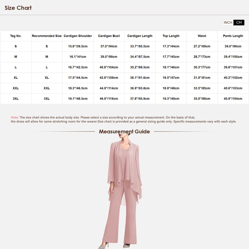 US Women's Chiffon Suit Mother of The Bride Pantsuit Tank Top with Long Pant Set