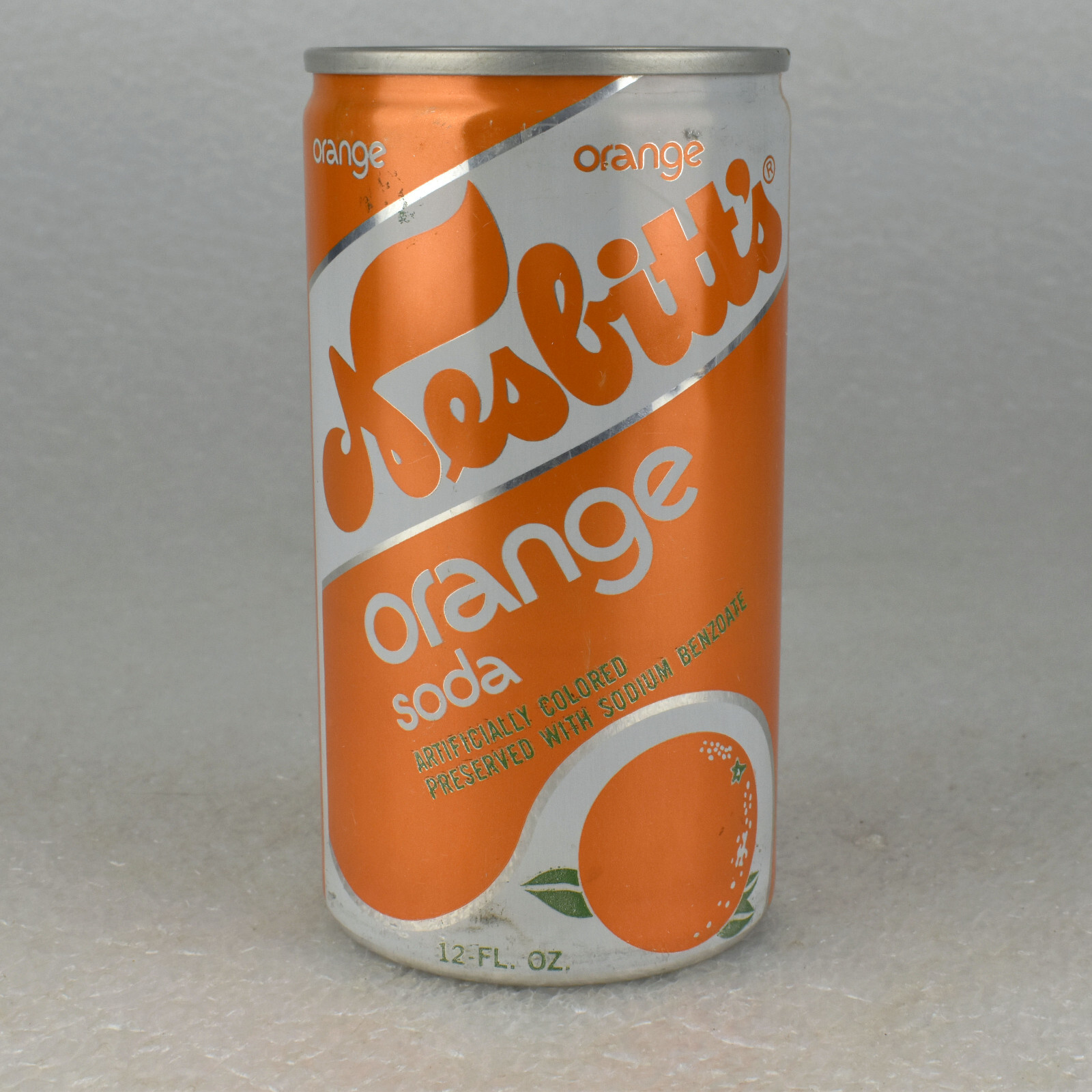 Vintage 1970s Nesbitt's Orange Soda Pop Can Aluminum 12 fl