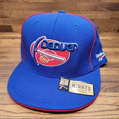 Denver Nuggets Hat Reebok Size 7 1/2 Blue Throwback 2004 Alternative Logo New
