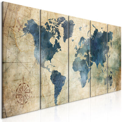WORLD MAP Canvas Wall Art Framed Print Picure Photo k-A-0415-b-m