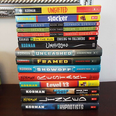 Lot 15 Gordon Korman Books Restart UNGIFTED  Slacker ISLAND