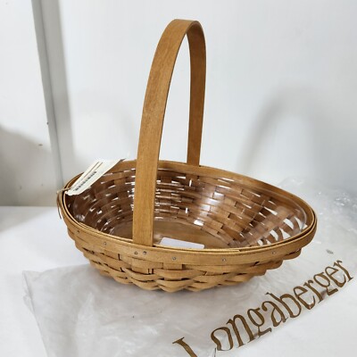 Longaberger 2009 Large Stained Easter Egg Shaped Basket+Prot SOLD 1 MONTH ONLY
