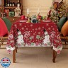 Softalker Christmas Rectangle Tablecloth - Winter Red Snowman Table Cloth with Snowflake and Candy Print, Stain Resistant Washable Xmas Table Cover for Holiday/Dining/Party Decoration, 60 x 102 Inch