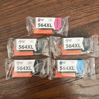 New Smart Ink 564XL Ink Cartridges Still In Wrappers Lot of 5