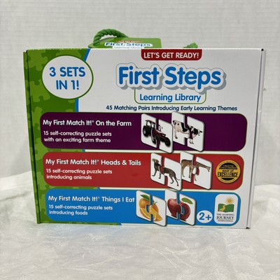 First Steps Learning Library Let's Get Ready! ANIMALS, FOOD, FARM 3-in-1 Sys New