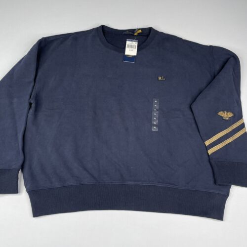 Polo Ralph Lauren Navy Aviator Sweatshirt Womens Size XL Cotton 