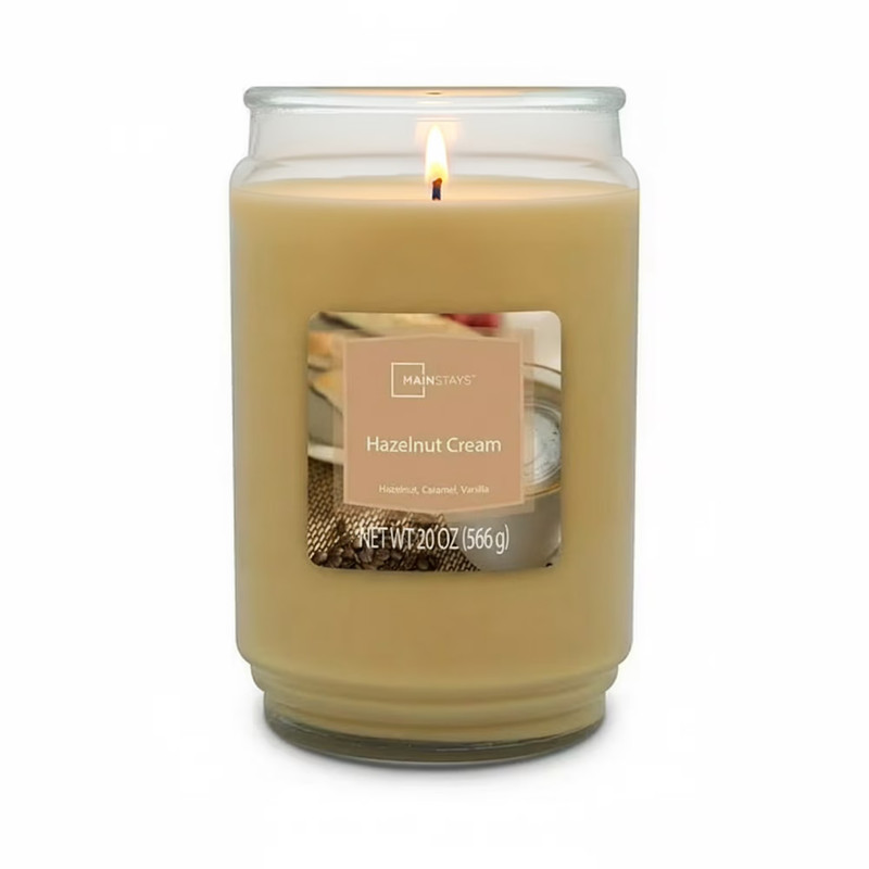 Mainstays Single-Wick scented Glass Jar candle Hazelnut Cream 20oz...