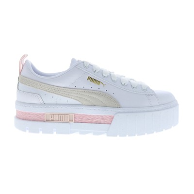 

Puma Mayze Leather 38198308 Женские белые кроссовки на шнуровке Lifestyle 9.5, Белый, Puma Mayze Leather