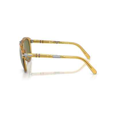 Pre-owned Persol Steve Mcqueen Po 0714sm 204/p1 54 Opal Yellow Green Polarized Sunglasses