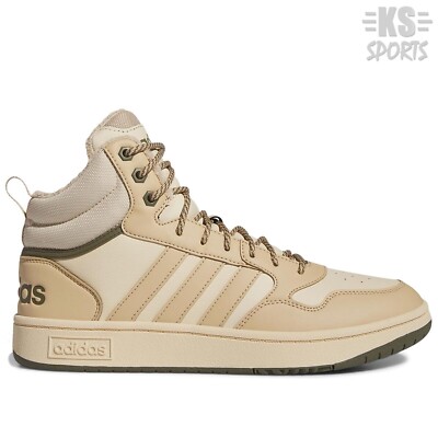 Adidas Hoops 3.0 Mid WTR Men's Size 8.5 Sneakers Basketball Shoes Beige #929