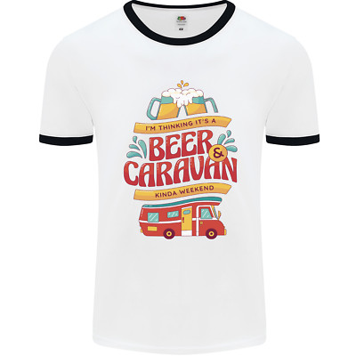 Beer and Caravan Kinda Weekend Funny Mens Ringer T-Shirt
