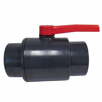 New Sch 80 PVC 6  Compact Ball Valve Gray Socket Connection New Sch 80 PVC