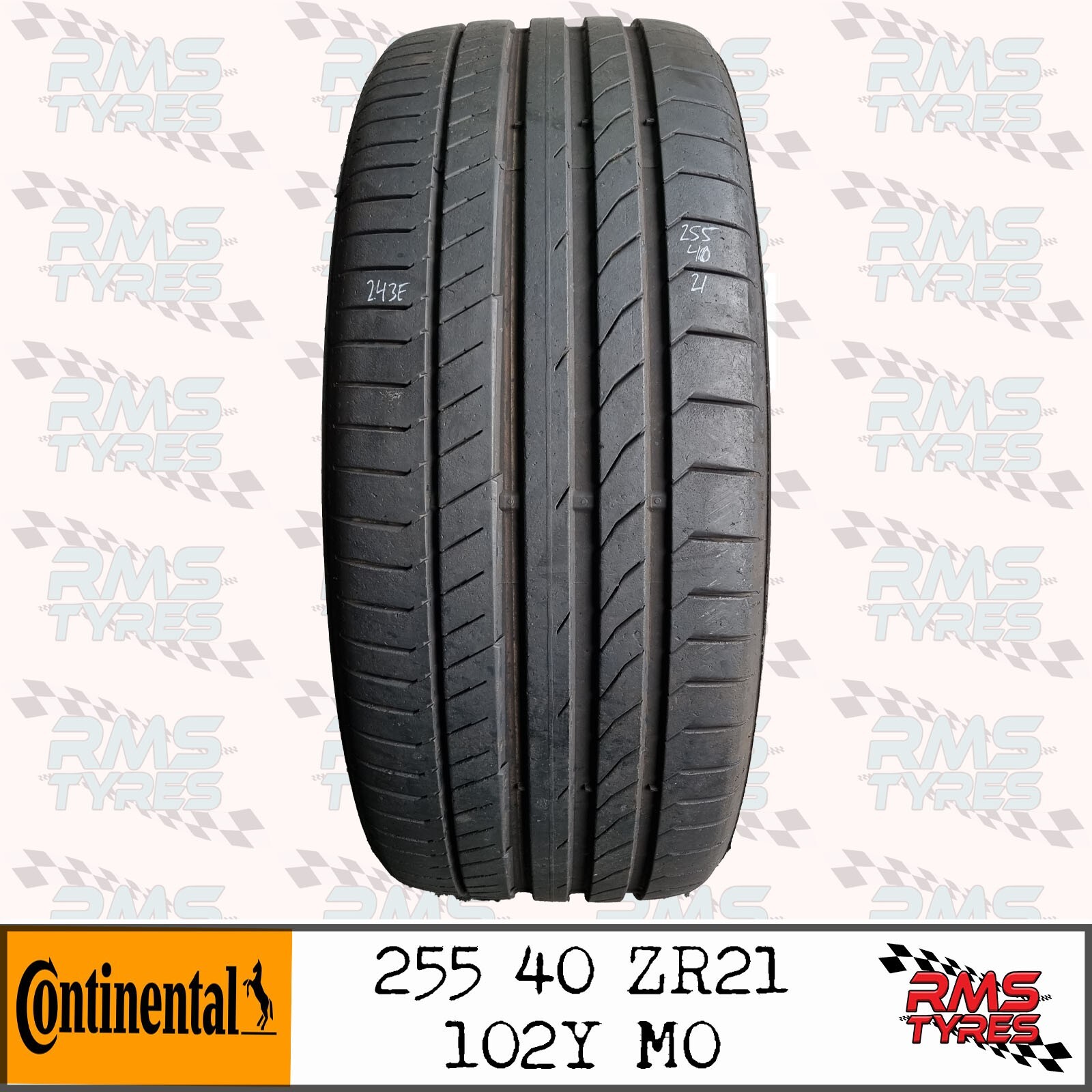 255 40 ZR 21 x1 Continental 102Y MO Part Worn Used Tyre 25540ZR21