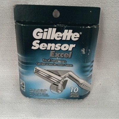 Gillette Sensor Excel Men's Razor Blade Refills, 10 Count