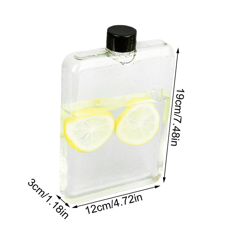 1x Slim Flat Water Bottle Portable Travel Water Bottle For Sports Camping 500ml