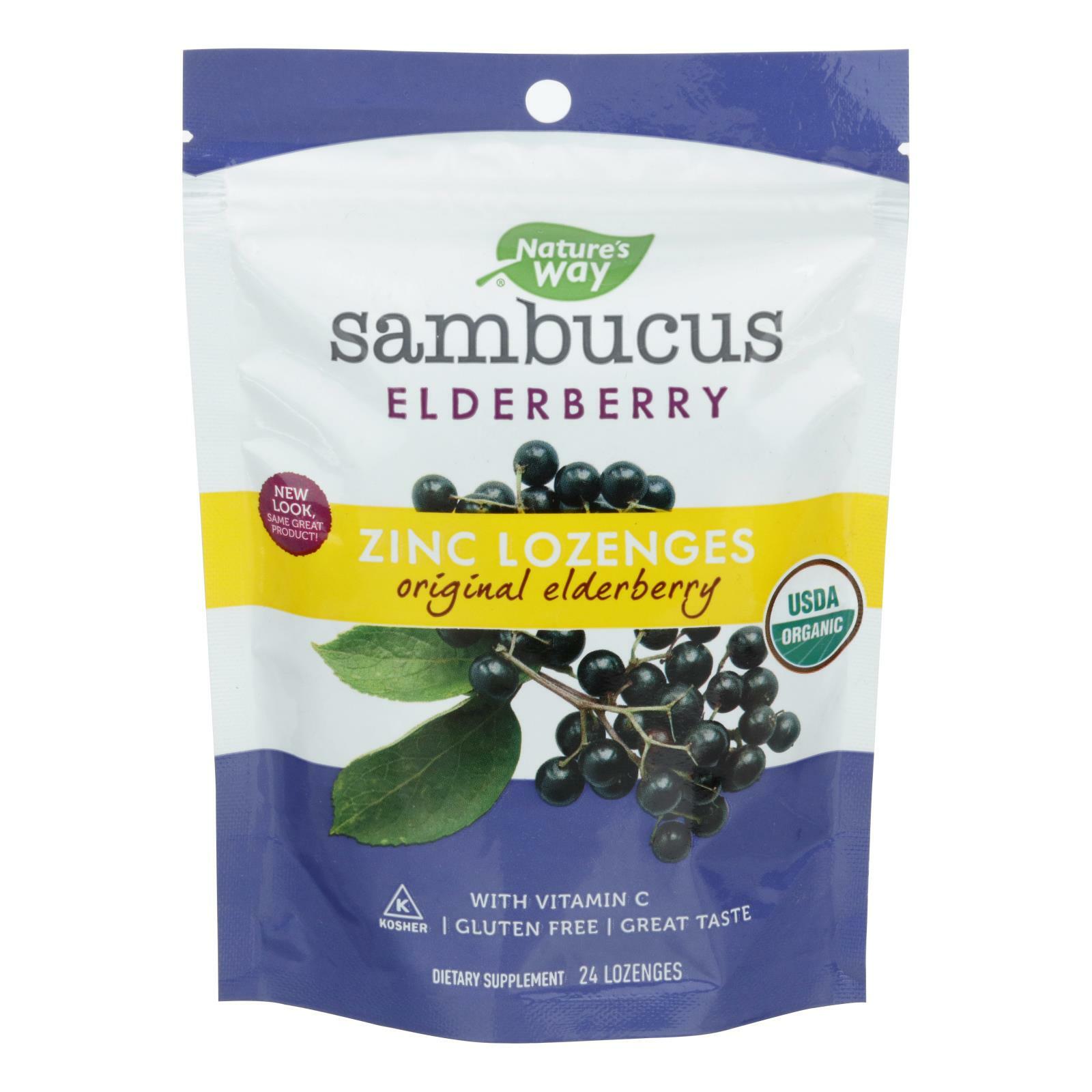 Nature's Way Lozenge Organic Cough Drop Elderberry Zinc 24 Count BUY More SAVE 33674102206 eBay