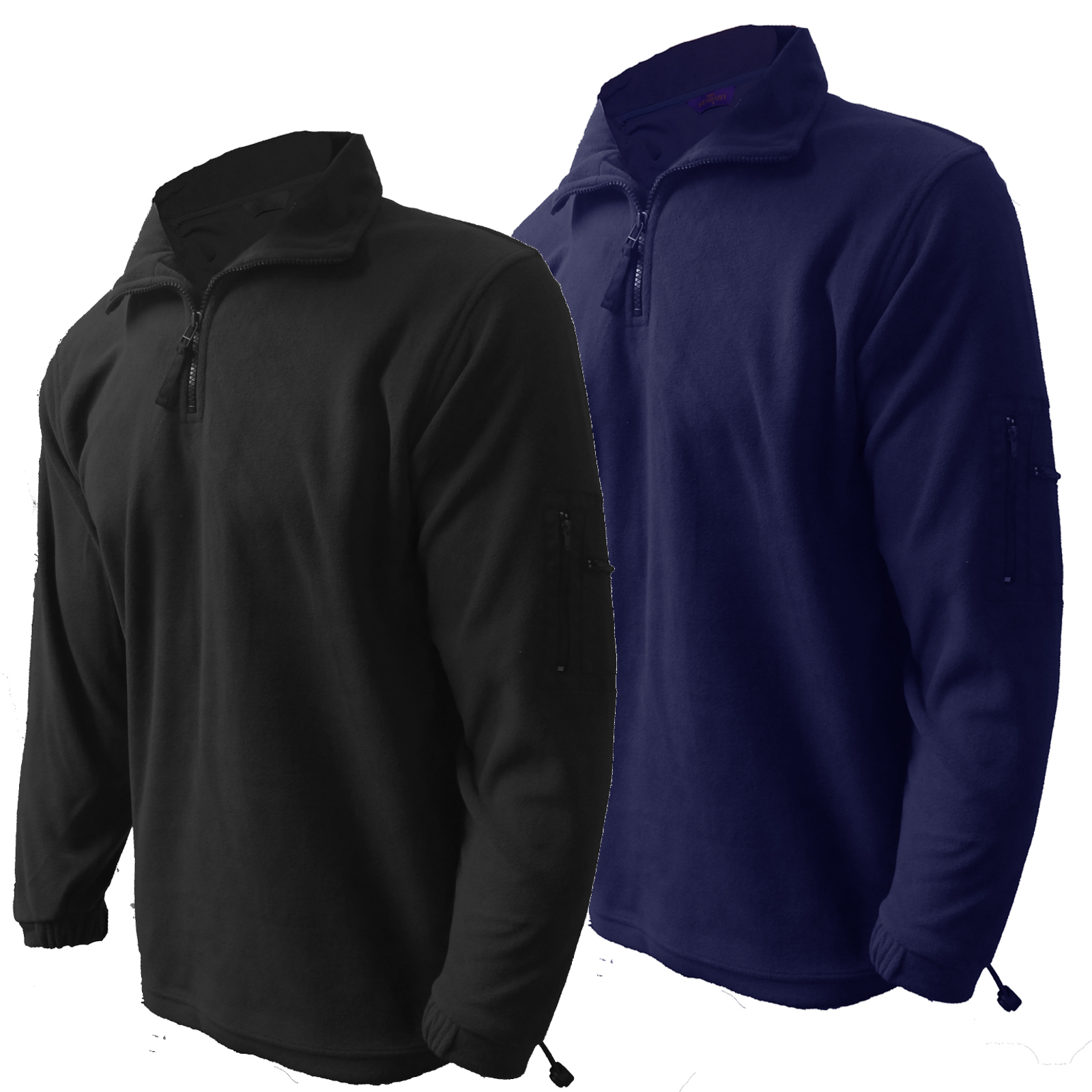 Mens Fleece Jacket Henbury Microfleece Zip Neck Zip Sleeve Pocket XS// Small