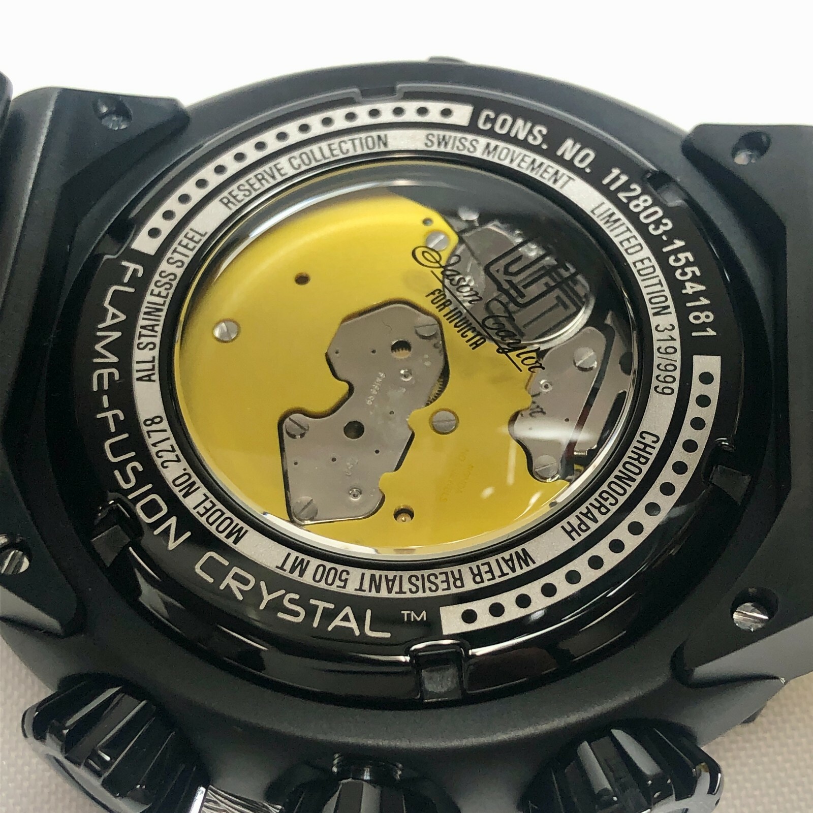 Pre-owned Invicta 22178 Reserve 56mm Silver/black Jt Thunderbolt Le Of 999 Brclt Watch