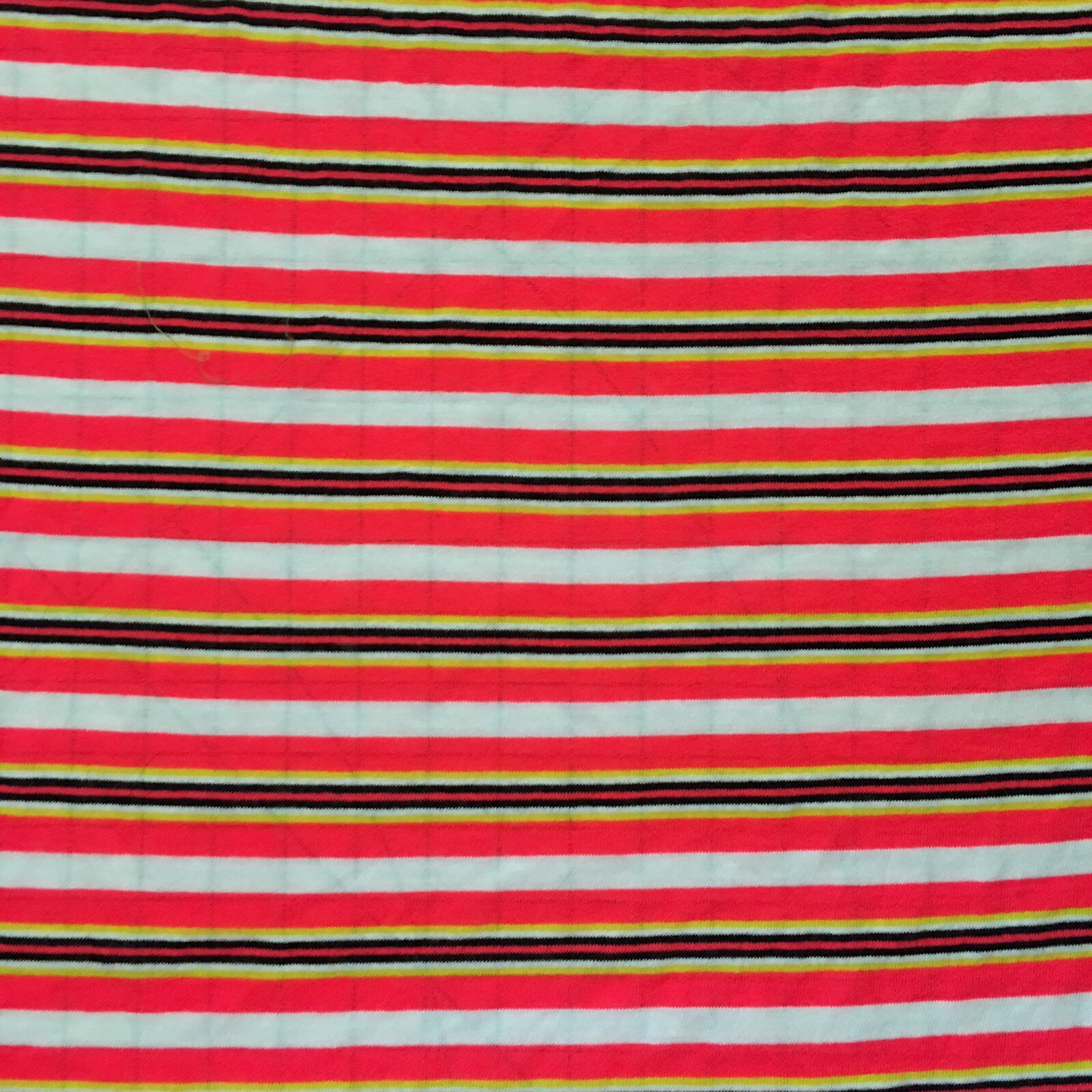 Bright Vintage Striped Fabric Pink Yellow Black White 2 YDS Vintage Jersey Poly