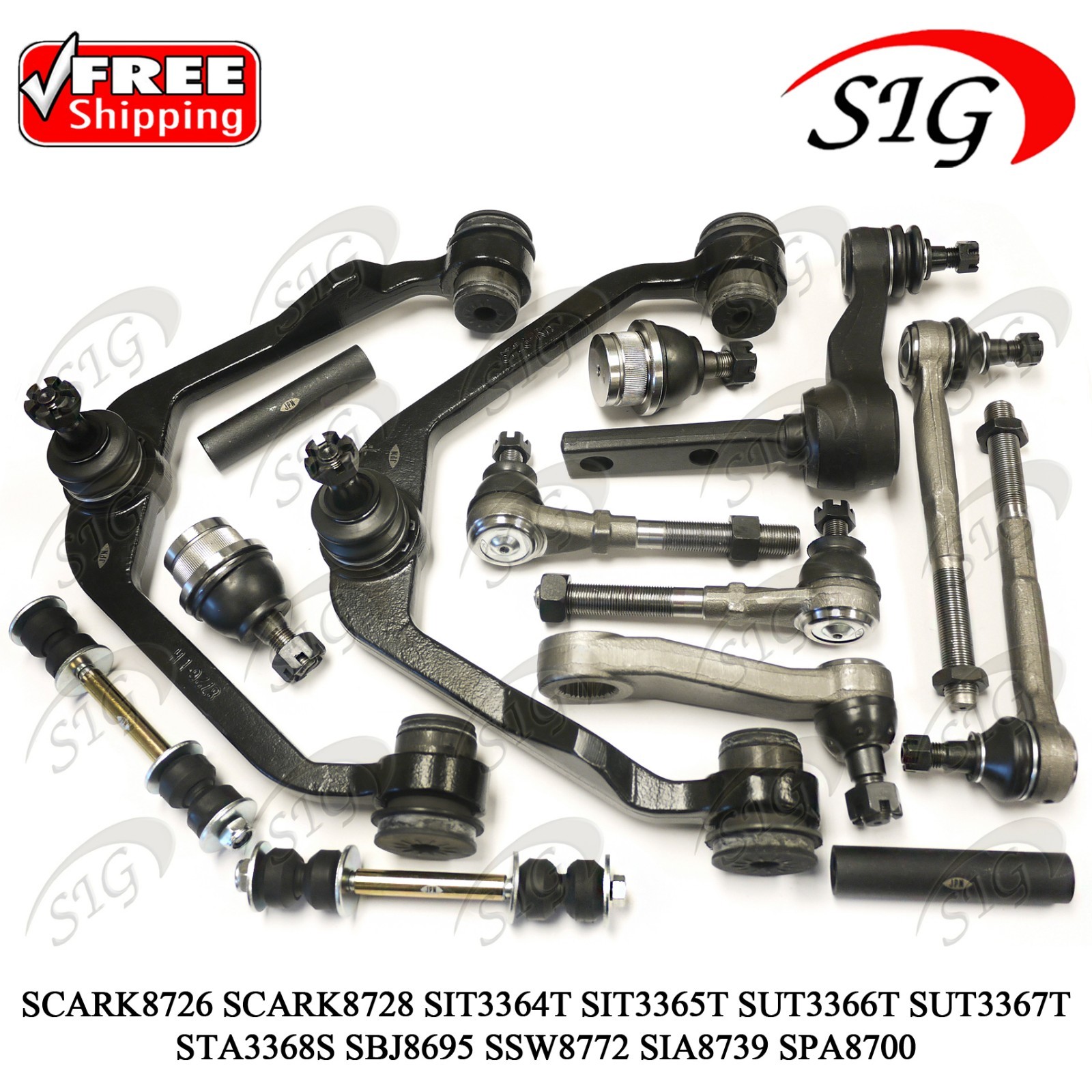 Inner /& Outer Tie Rod Ends - - 98-02 Navigator 97-04 F-150 2WD ONLY 10pc Front Upper Control Arm Set /& Lower Ball Joints + 4 Front Sway Bar End Links 2WD ONLY for 97-02 Expedition - 2