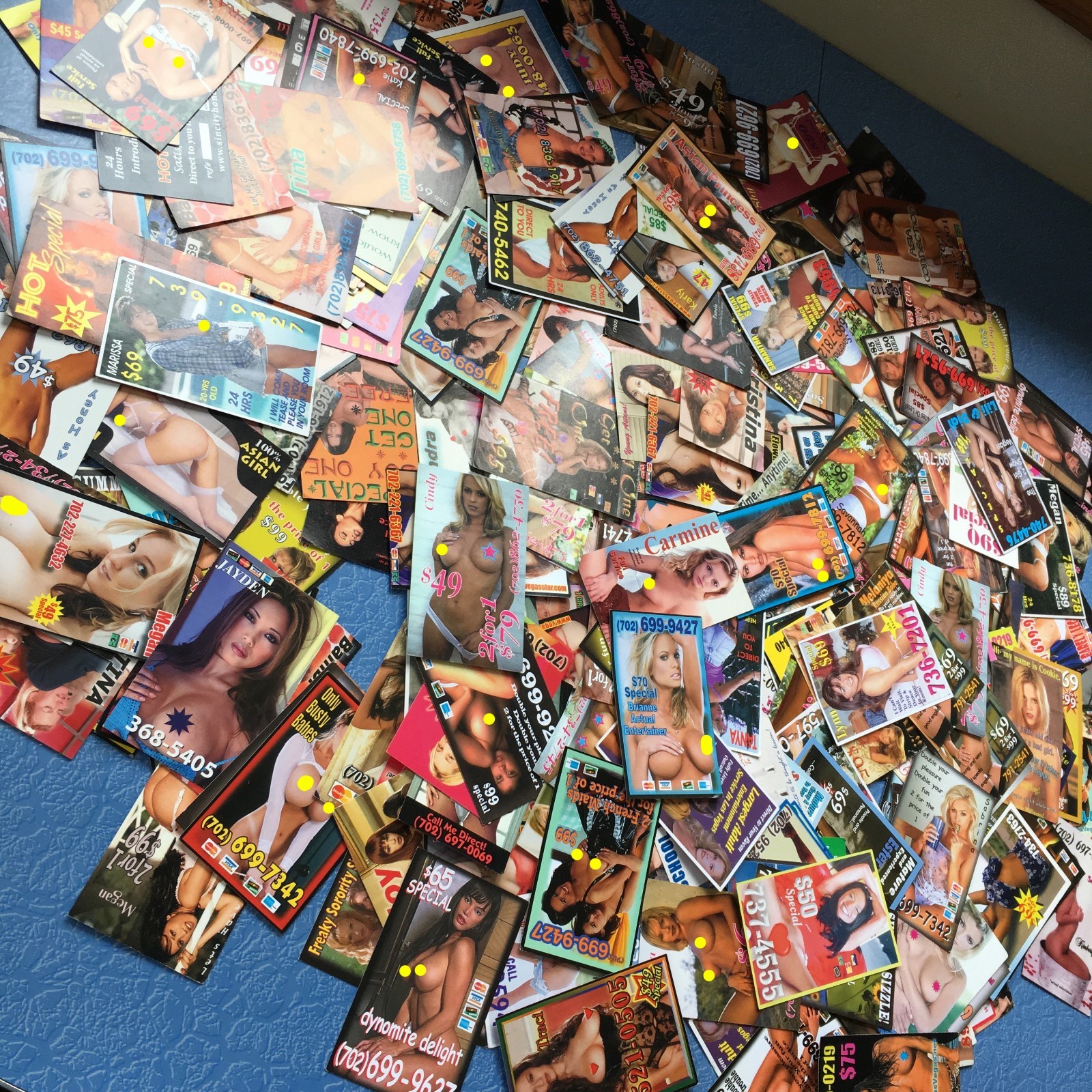 Lot of 258 Vintage Las Vegas Call Girl Escort Stripper Nudity Cards 1990’s