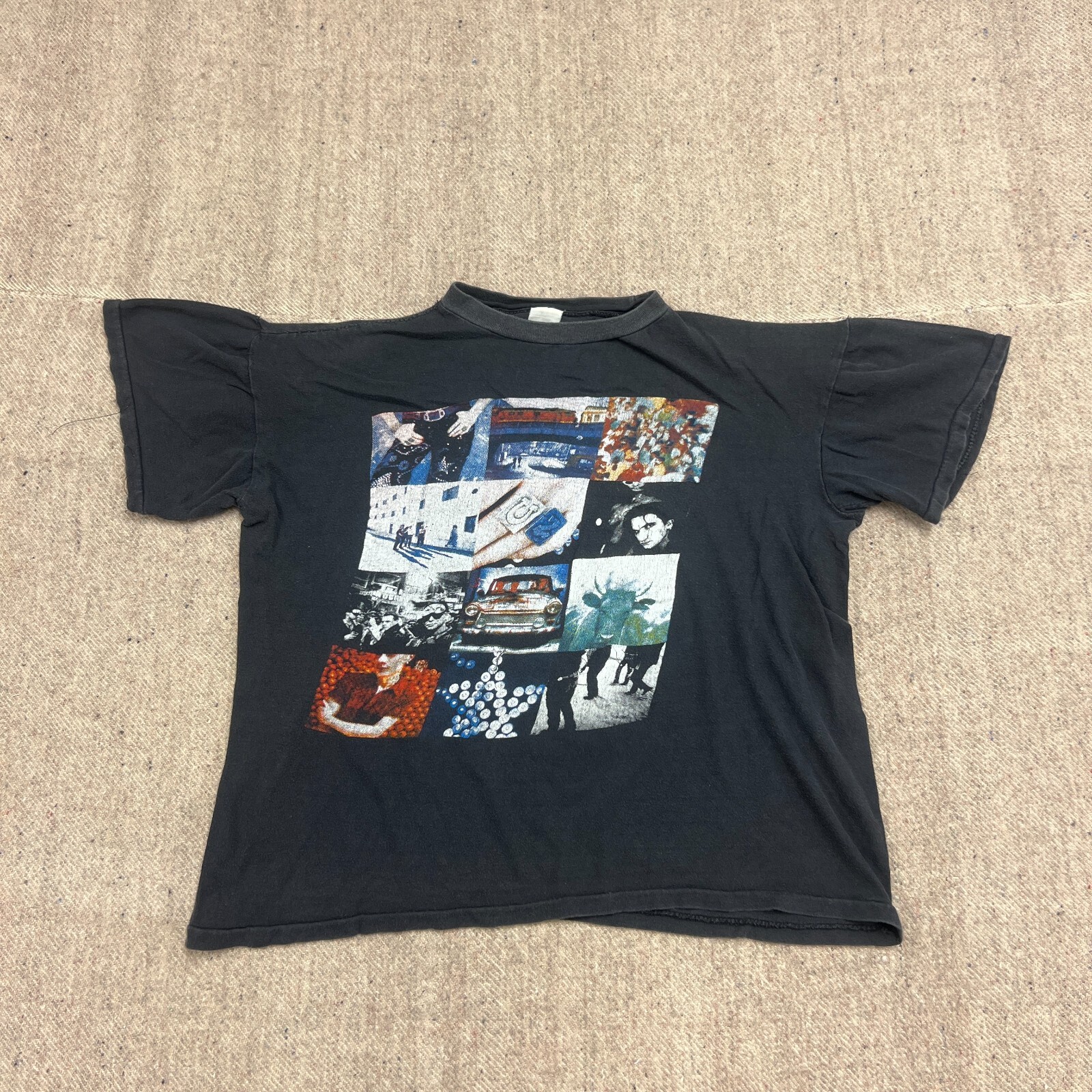 Vintage U2 Shirt Mens Medium Black 1990s Zoo Tour Europe Vintage U2 Shirt Mens Medium Black 1990s Zoo Tour Europe