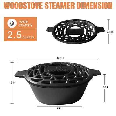 Wood Stove Steamer Rust Resistantfireplace Humidifier Pot Cast Iron Steamer For 